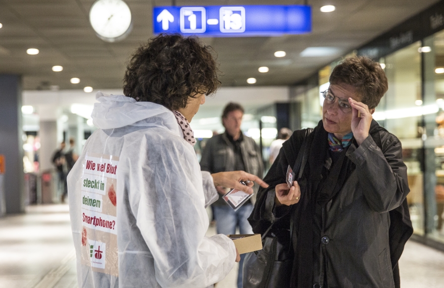 09.09.2014; Brot fuer alle Aktion im Bahnhof Bern. Photo Monika Flueckiger