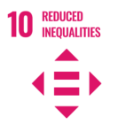 Sustainable Development Goal 10 - Reduced Inequalities Das UNO Symbol für das 10. Sustainable Development Goal - Reduced Inequalities. Symbolisiert durch ein Gleichheitszeichen mit Pfeilen, die in vier Richtungen nach außen zeigen