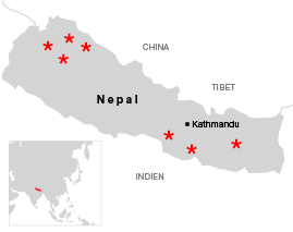 nepal_72_klein Nepal Karte